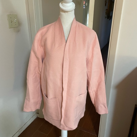 Chicos Plush Reversible open front Jacket size 16 18 XL size 3 rose pink wool - Picture 7 of 16